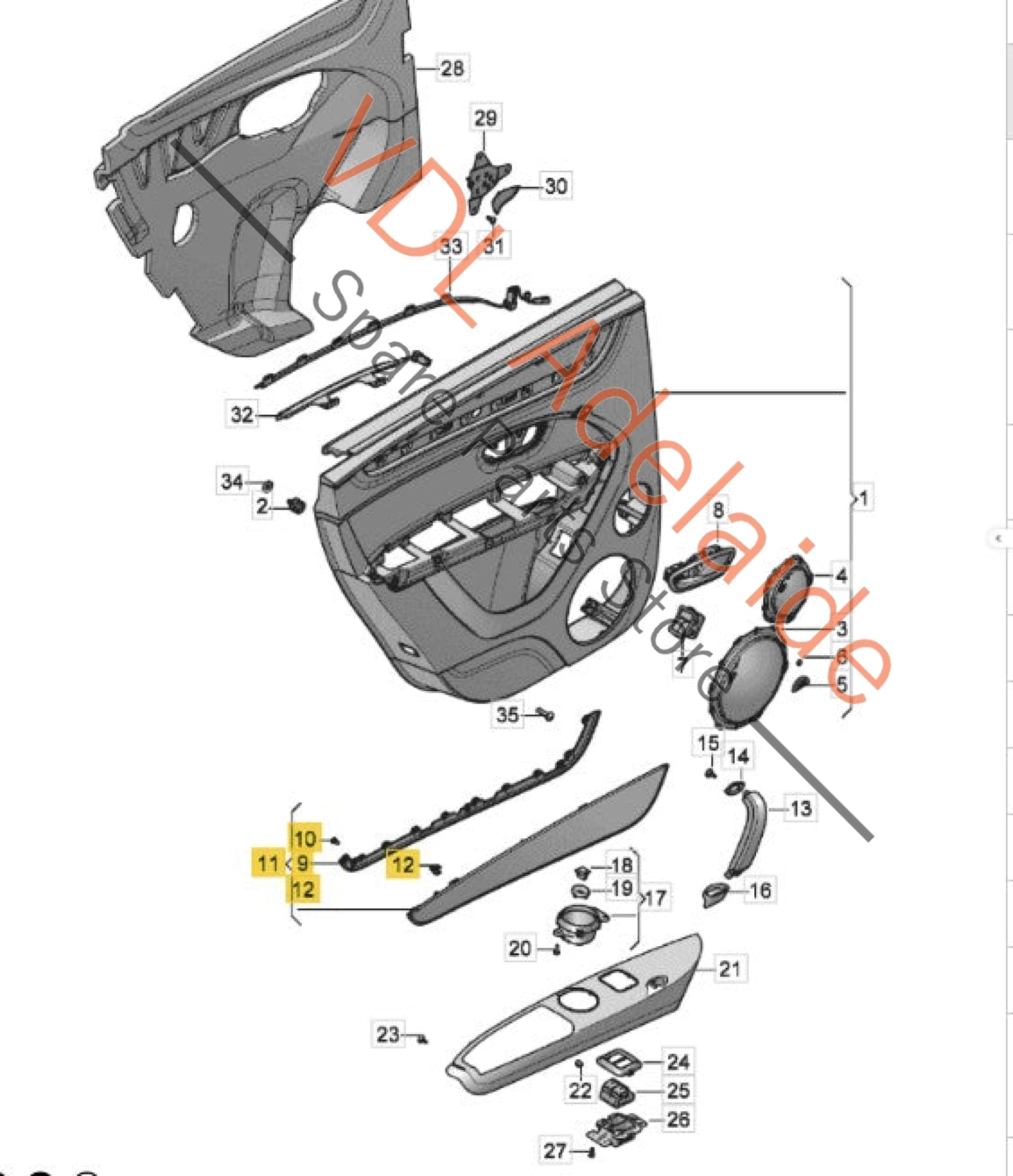 36A867776 36A867450   Bentley Bentayga Front Right Door Trim Insert Wood Liquid Amber Veneered Interior 36A867776