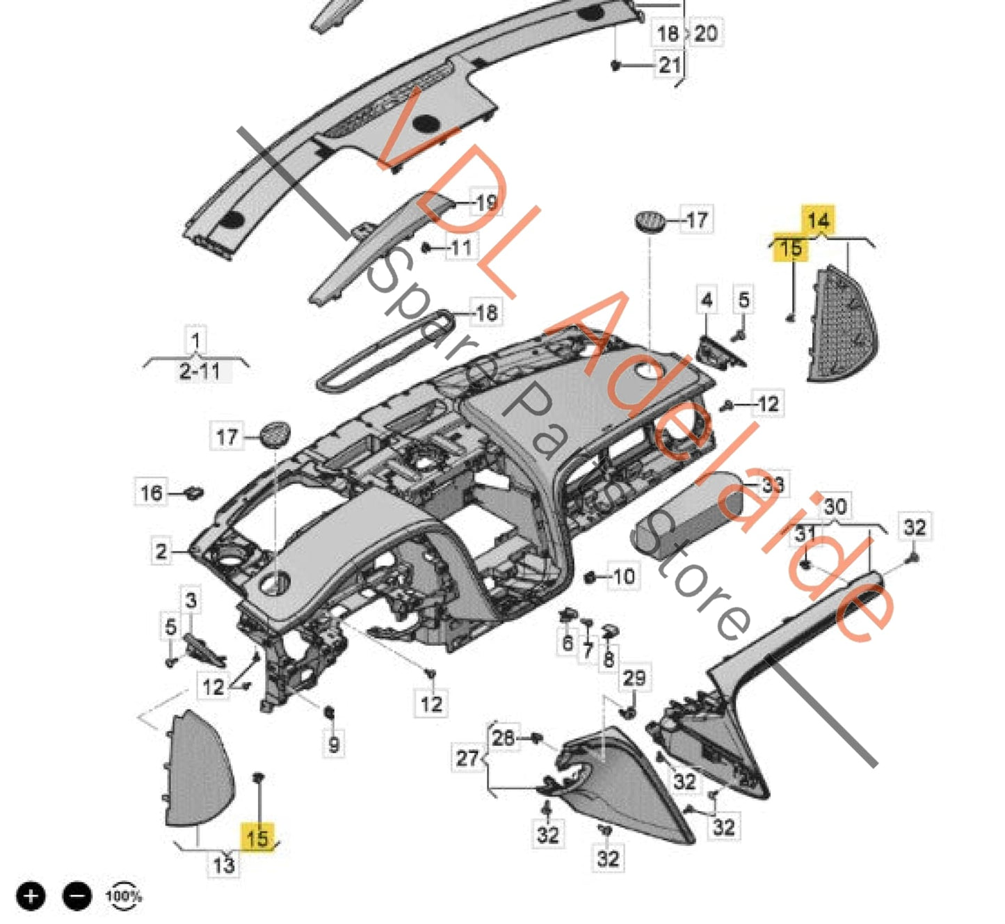 36A858247 36A858217   Bentley Bentayga Left Dashboard End Cover Side Panel Trim Imperial Blue Leather 36A858247