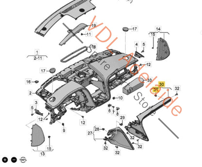 36C868109 36C868110   Bentley Bentayga Left Side Lower Glovebox Dashboard Trim Linen Leather 36C868109