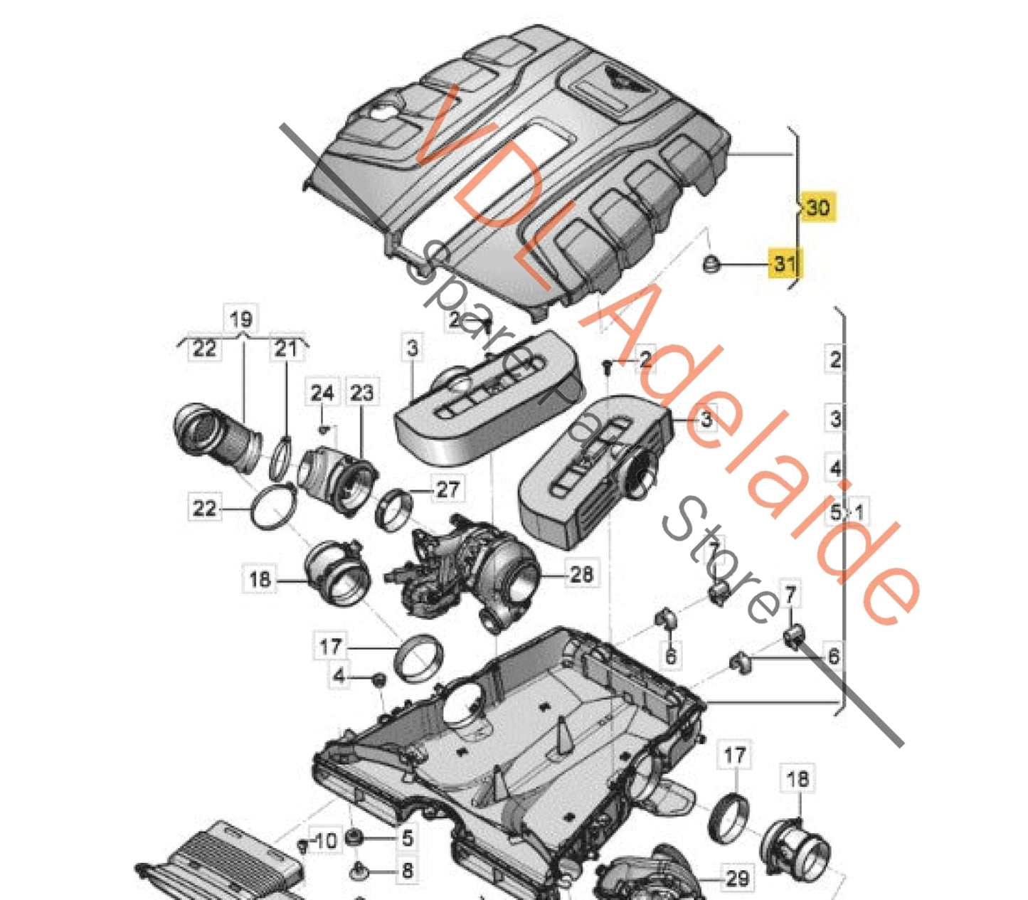 4M0133849M 4M0133837M   Bentley Bentayga Air Filter Engine Cover Assembly 4M0133849M 4M0133837M V8 Diesel