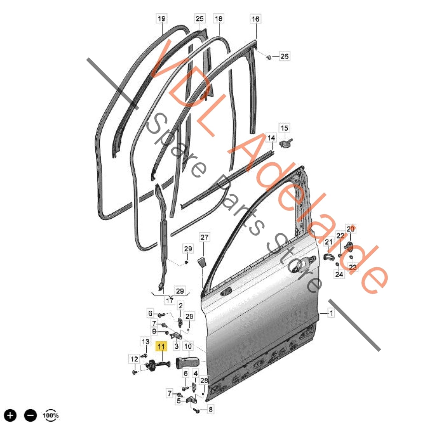 36A837267    Bentley Bentayga Front Door Check Strap 36A837267