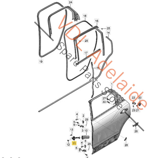 36A839267    Bentley Bentayga Rear Door Check Strap 36A839267