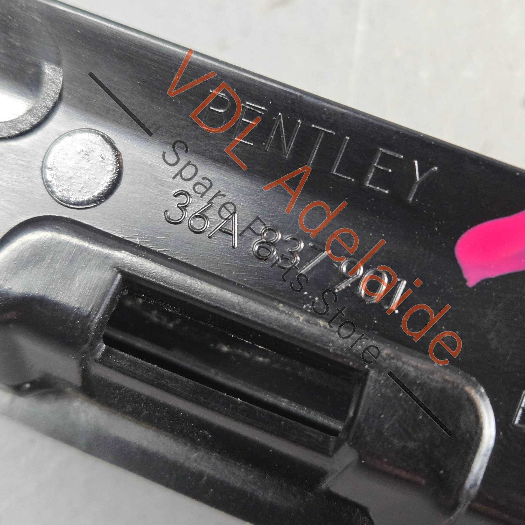 36A837901    Bentley Bentayga Exterior B Pillar Trim Gloss Black 36A837901 Front Left