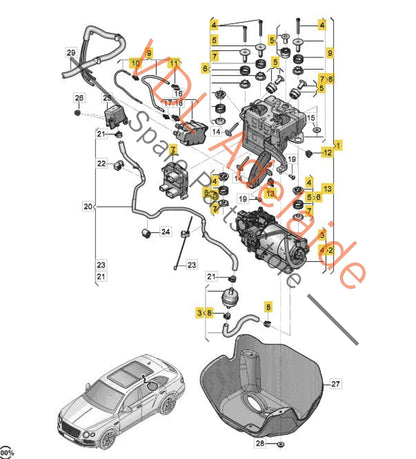 4M0616005G 4M0616013A   GENUINE OEM Audi SQ7 Bentley Bentayga Air Suspension Pump and Valve Block 4M0616005G 4M0616013A