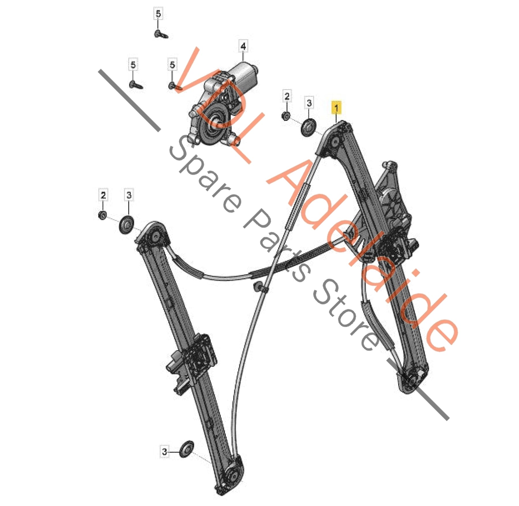 4M0837462A    Audi Q7 Bentley Bentayga Front Right Window Regulator 4M0837462A
