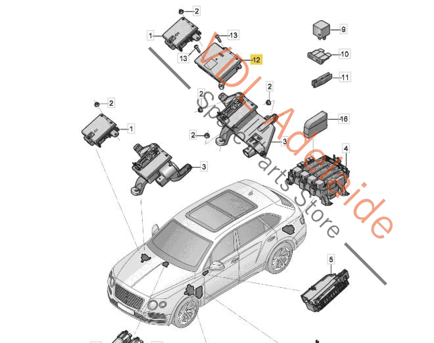 4M0941828G    Audi Q7 Bentley Bentayga Main Fuse Block 4M0941828G 150A
