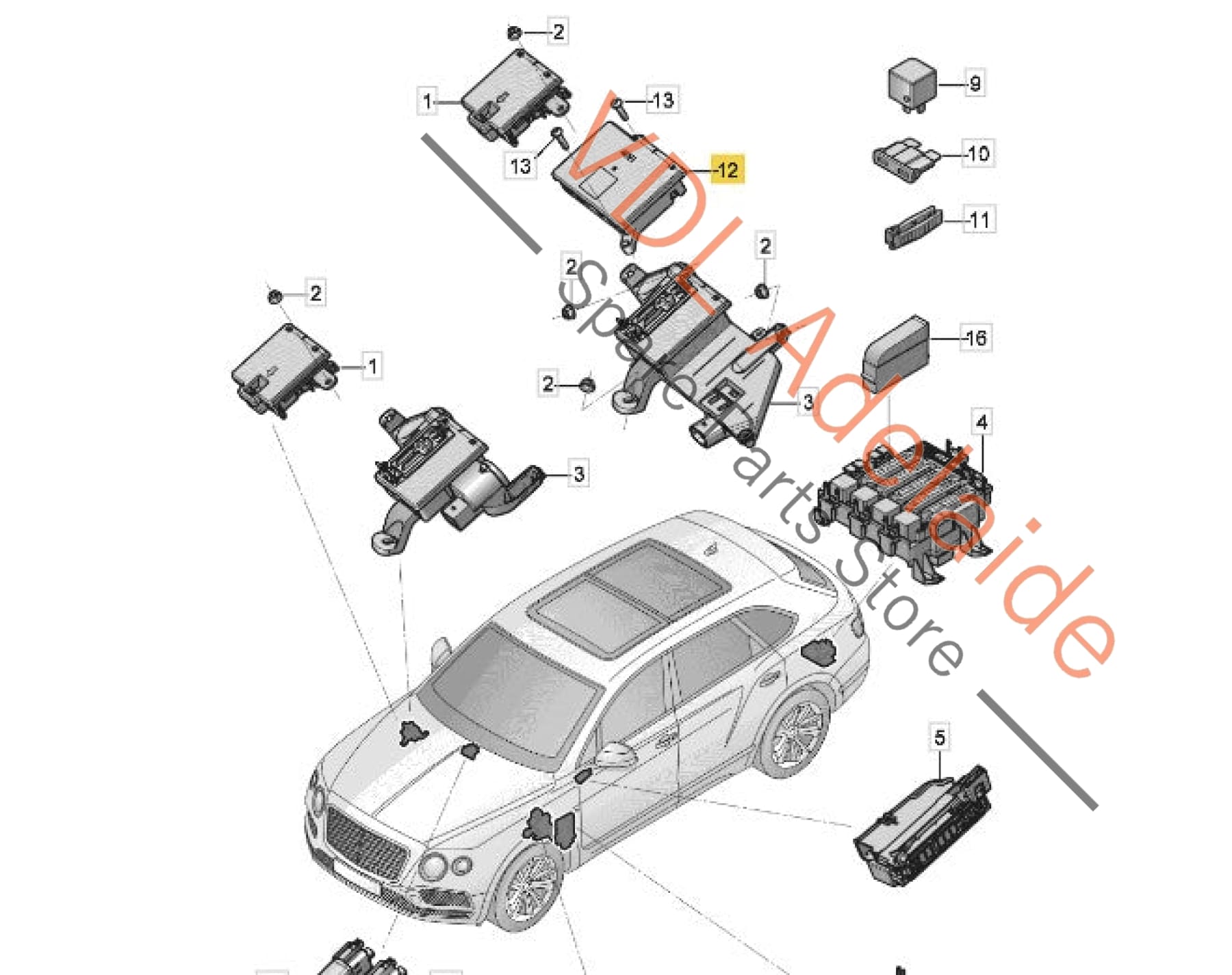 4M0941828G    Audi Q7 Bentley Bentayga Main Fuse Block 4M0941828G 150A
