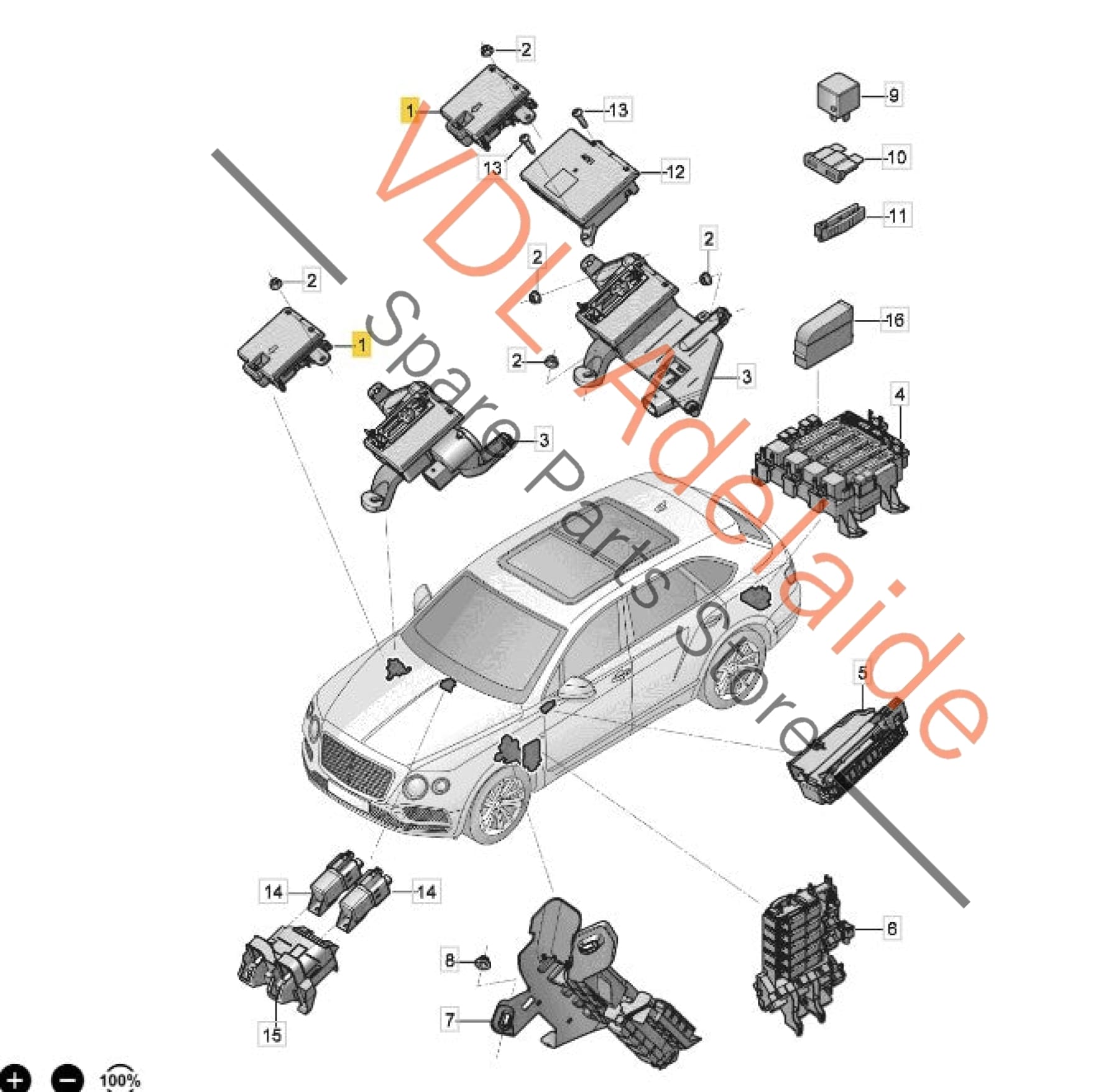 4M0941824AK    Audi Q7 Bentley Bentayga Main Fuse Block 4M0941824AK 70A 80A
