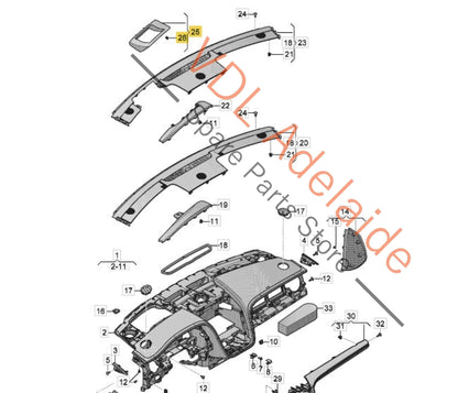 36C857161B 36C857717   Bentley Bentayga Dash Top Trim for HUD Heads Up Display 36C857161B