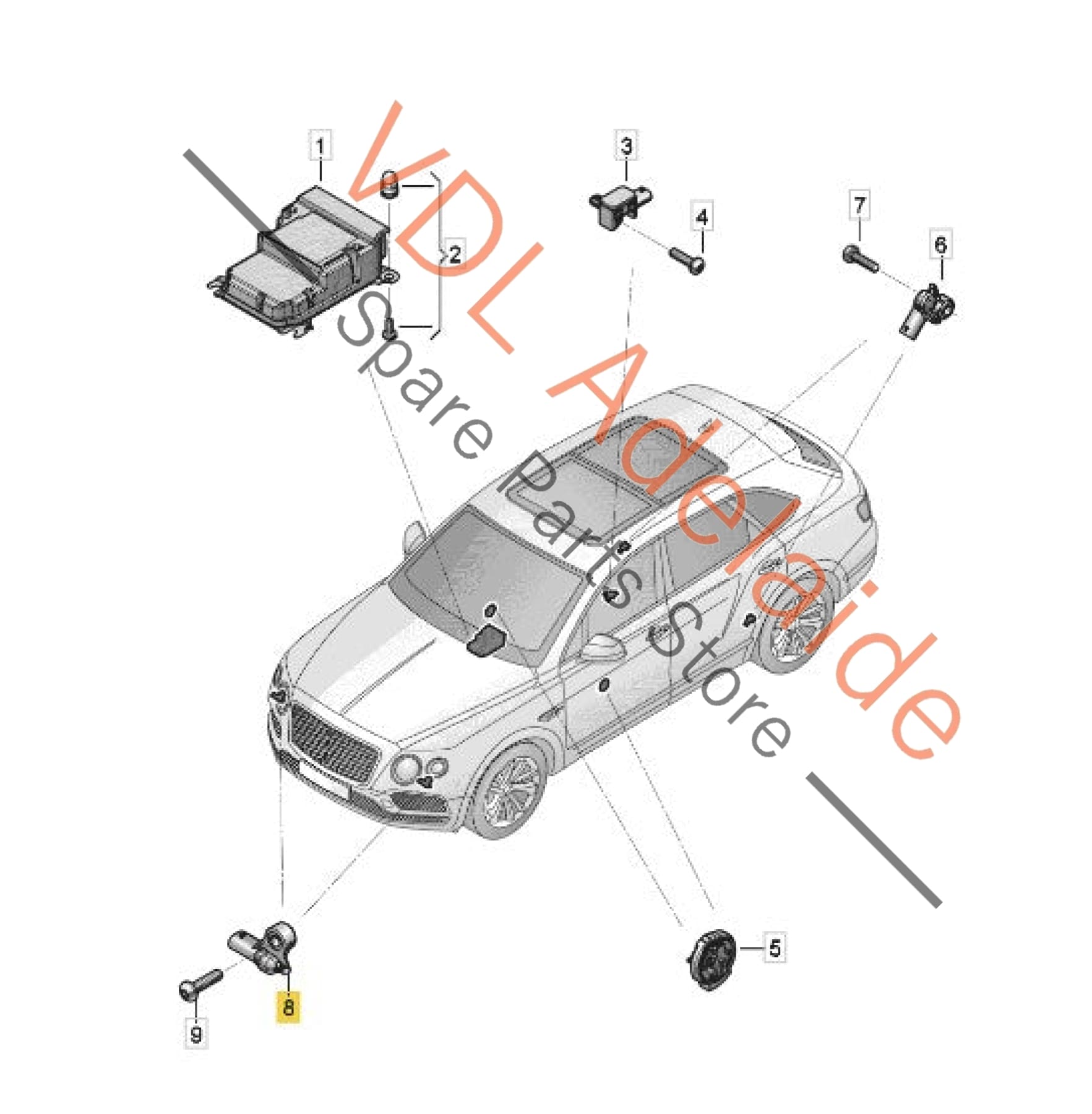 4M0959651    VW Audi Porsche Crash Sensor for Airbag 4M0959651