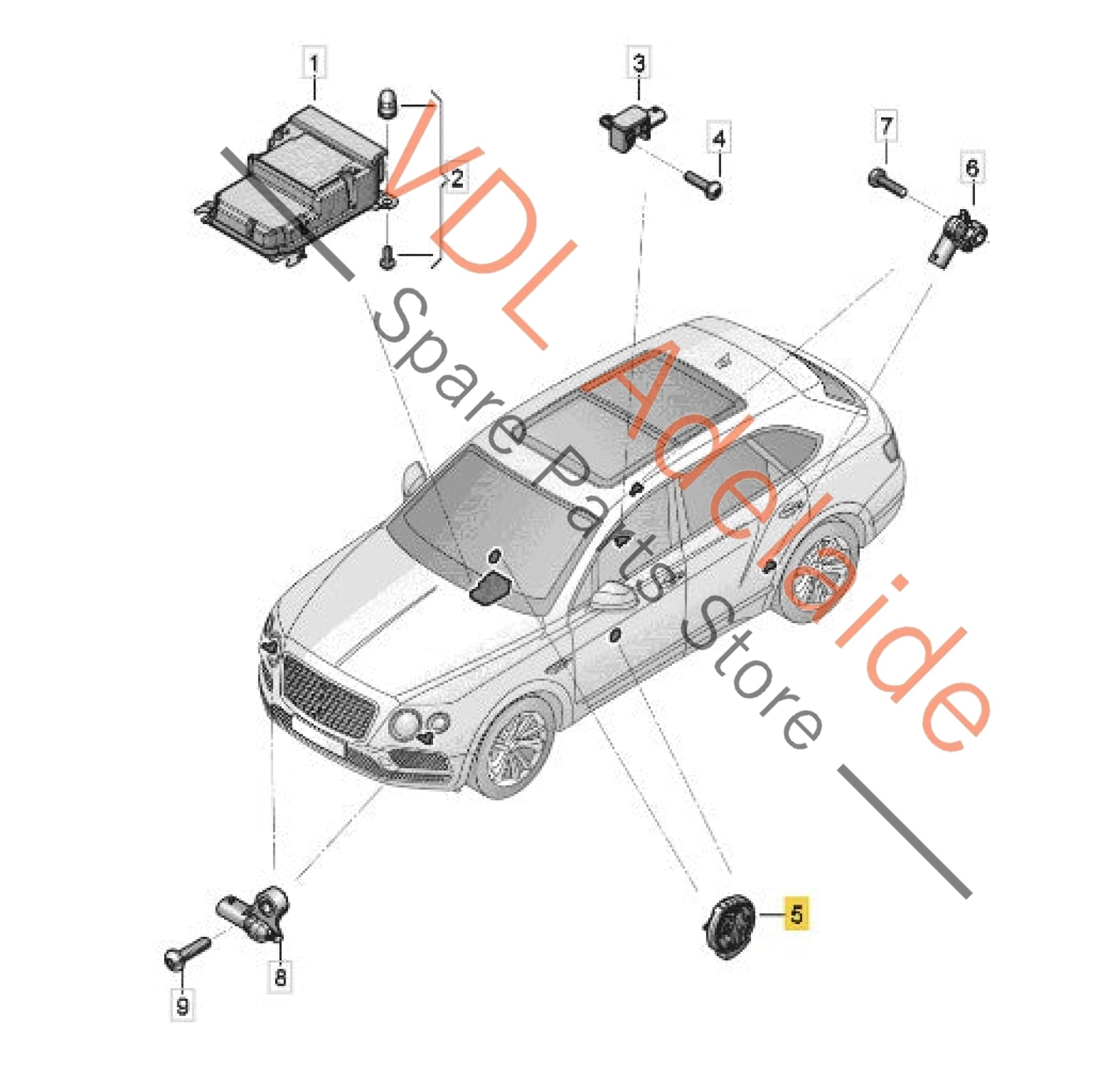 4M0955557A    VW Audi Porsche Door Mounted Crash Sensor for Airbag 4M0955557A