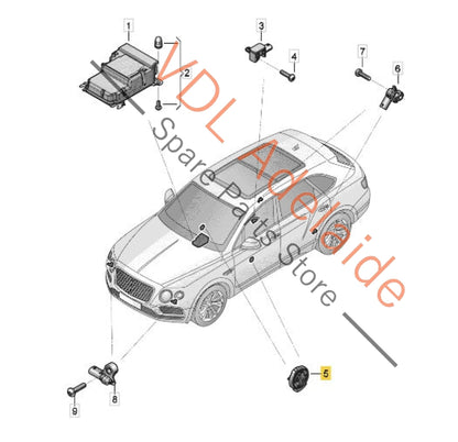 4M0955557A    VW Audi Porsche Door Mounted Crash Sensor for Airbag 4M0955557A