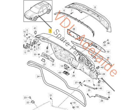 958827025 95851201104   Porsche Cayenne GTS 958 92A Rear Boot Trunk Panel 958827025