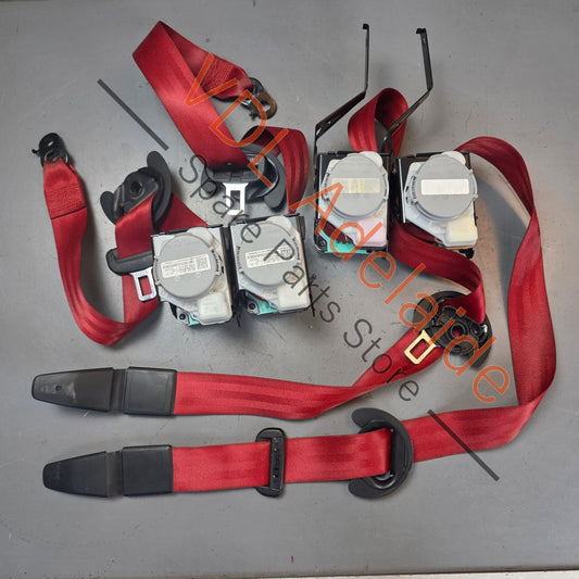 95880300202 95880300102   Porsche Cayenne GTS 92A 958 Set of Carmine Red Seatbelts 95880300102 M3C 95880300202 M3C