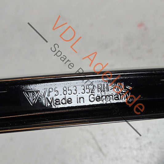 95855935202 7P5853352   Porsche Cayenne Rear Right Door B Pillar Exterior Moulding Trim 7P5853352 95855935202 GW1 Gloss Black