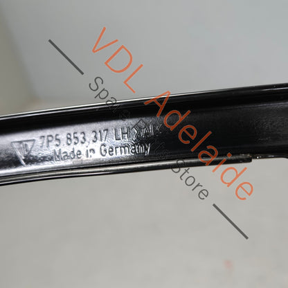 95855931701 7P5853317   Porsche Cayenne Front Left Door B Pillar Exterior Moulding Trim 7P5853317 95855931701 GW1 Gloss Black