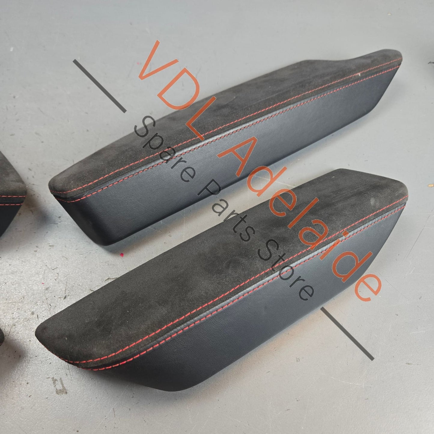 95855517303 95855517403   Porsche Cayenne GTS 958 Alcantara w Red Stitch Door Trim Set 95855517303 95855517403
