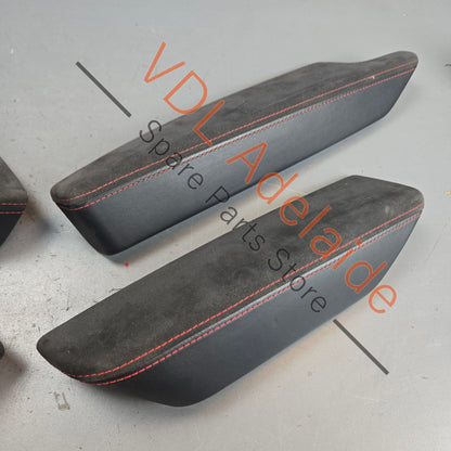 95855517303 95855517403   Porsche Cayenne GTS 958 Alcantara w Red Stitch Door Trim Set 95855517303 95855517403