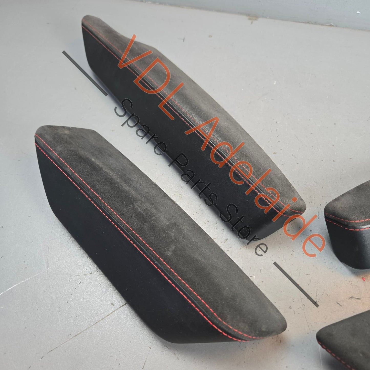 95855517303 95855517403   Porsche Cayenne GTS 958 Alcantara w Red Stitch Door Trim Set 95855517303 95855517403