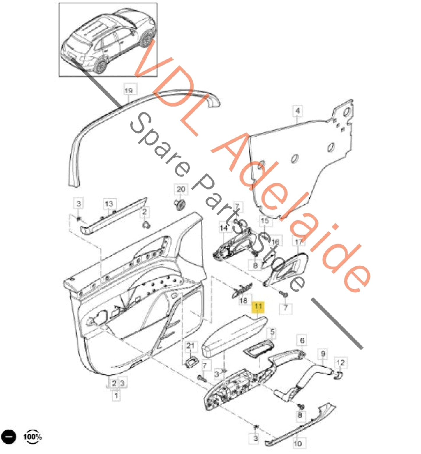 95855517303 95855517403   Porsche Cayenne GTS 958 Alcantara w Red Stitch Door Trim Set 95855517303 95855517403