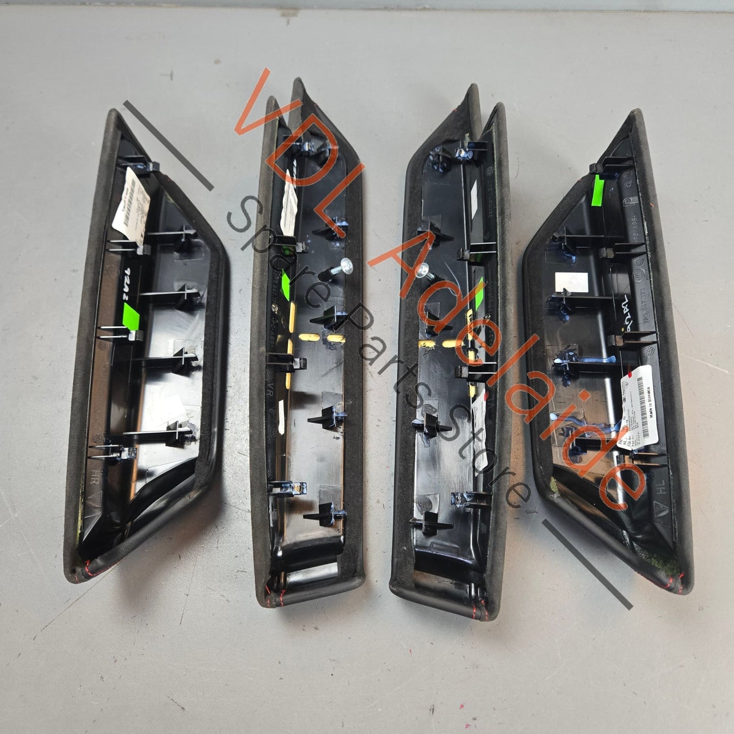 95855517303 95855517403   Porsche Cayenne GTS 958 Alcantara w Red Stitch Door Trim Set 95855517303 95855517403