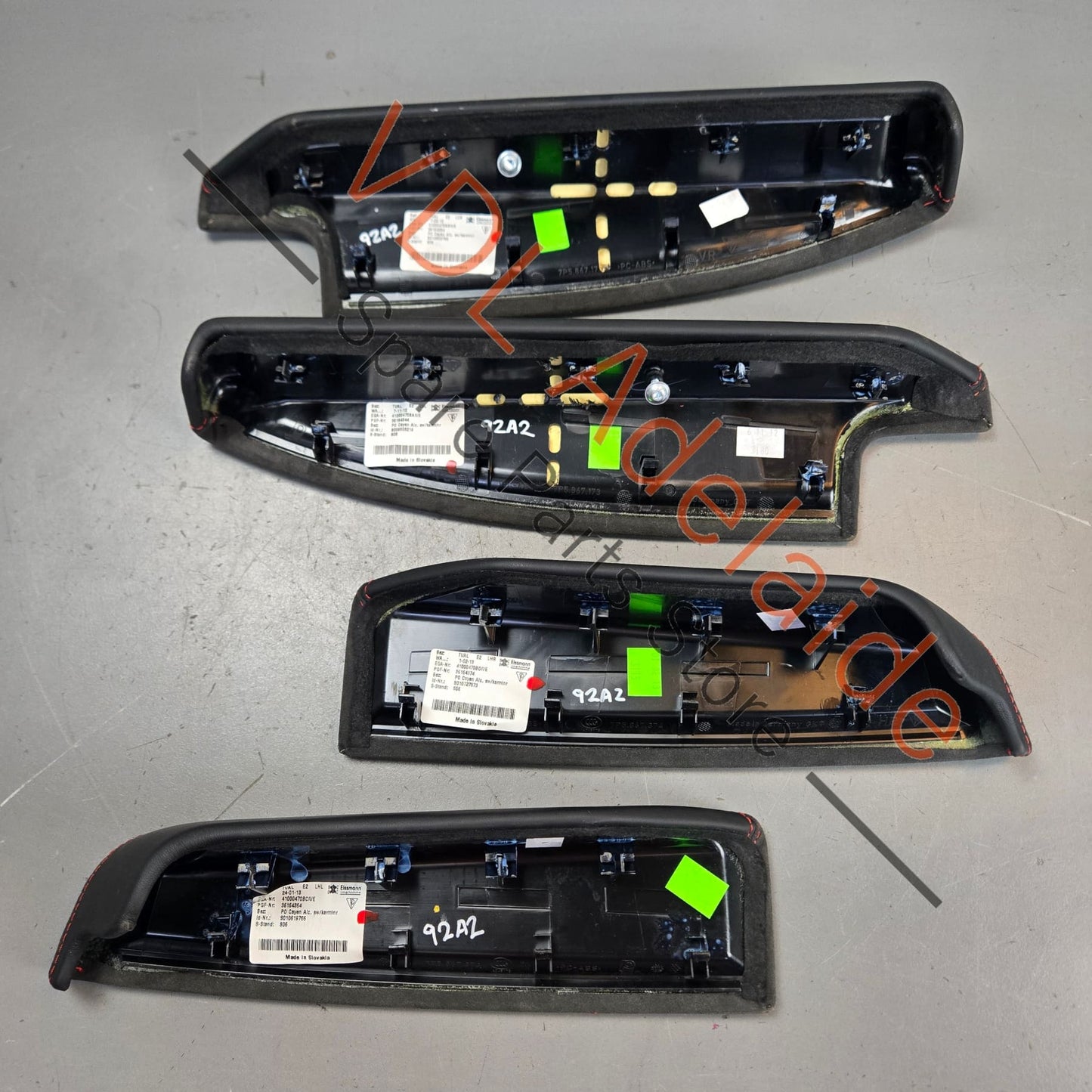 95855517303 95855517403   Porsche Cayenne GTS 958 Alcantara w Red Stitch Door Trim Set 95855517303 95855517403
