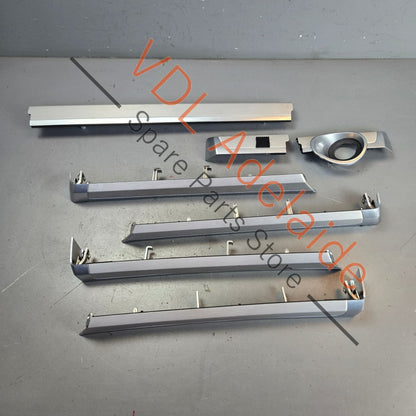 95855540901GR4 95855541001GR4   Porsche Cayenne 958 Set of Brushed Aluminium Dashboard & Door Trim Inserts
