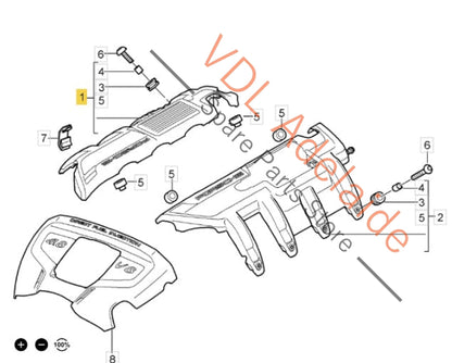 7PP103908 7PP103908B  Porsche Cayenne 92A 958 S GTS V8 4.8 Engine Trim Right Cyls 1-4 7PP103908