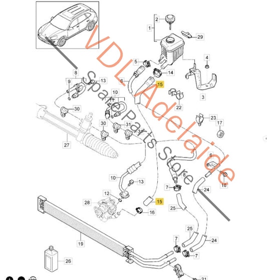 7P5422881C 95834742220  Porsche Cayenne 92A 958 Power Steering Pump Hose Pipe 7P5422881C 95834742220