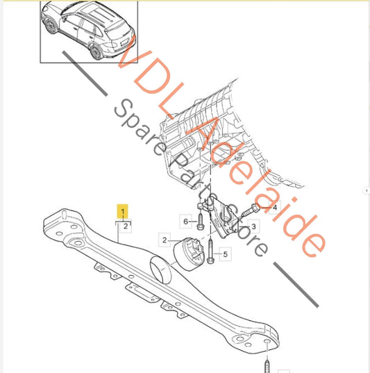 95834122560 7PX399227X  Porsche Cayenne 92A 958 Gearbox Carrier Mount Frame Bracket 95834122560 7PX399227X
