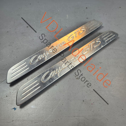 95855546703 958555467036M7 958555467046M7 Porsche Cayenne GTS 92A 958 Pair of Front Door Entry Inscription Trims Treads 95855546703 6M7