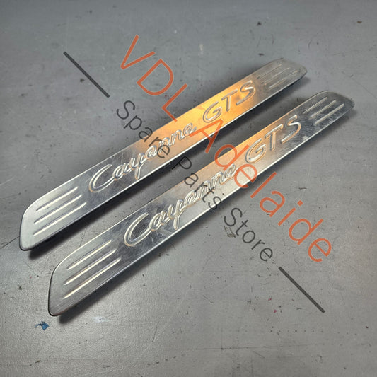 95855546703 958555467036M7 958555467046M7 Porsche Cayenne GTS 92A 958 Pair of Front Door Entry Inscription Trims Treads 95855546703 6M7