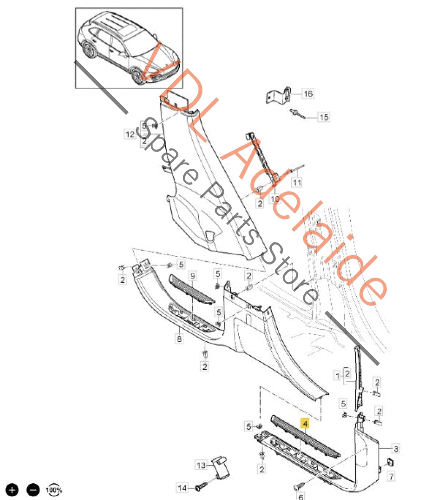 95855546703 958555467036M7 958555467046M7 Porsche Cayenne GTS 92A 958 Pair of Front Door Entry Inscription Trims Treads 95855546703 6M7