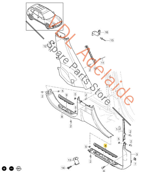 95855546703 958555467036M7 958555467046M7 Porsche Cayenne GTS 92A 958 Pair of Front Door Entry Inscription Trims Treads 95855546703 6M7