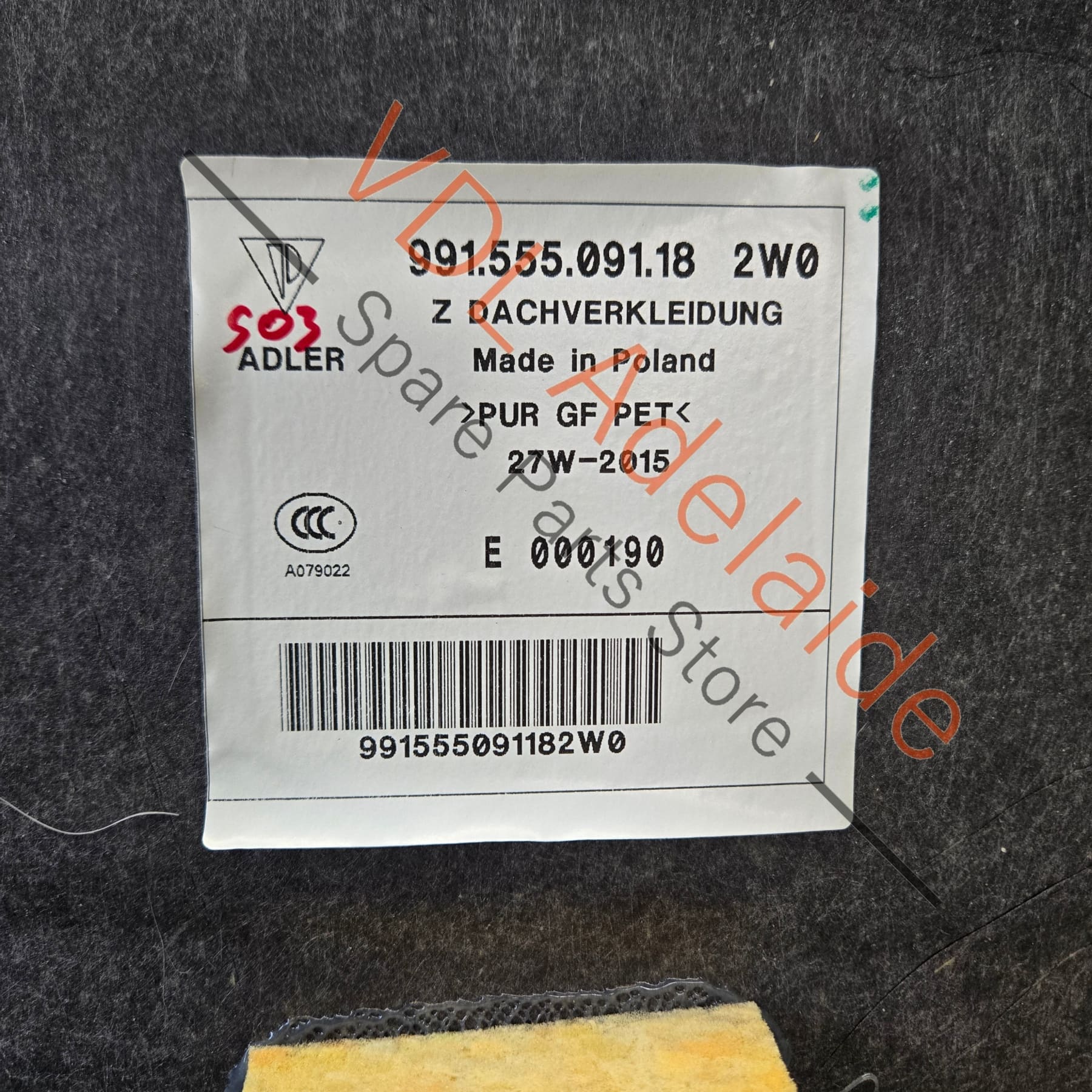 991555091242W0 991555181082W0 991555182082W0 991555183102W0 Porsche 911 991 Alcantara Roof trim set Includes Pillar Trims