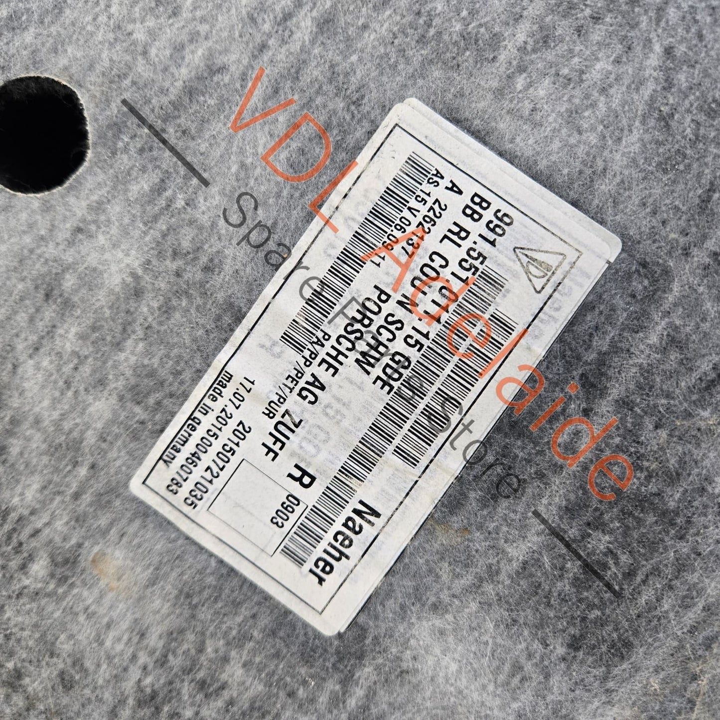 99155101115GDE    Porsche 911 991 Interior Carpet Set Black 99155101115 GDE
