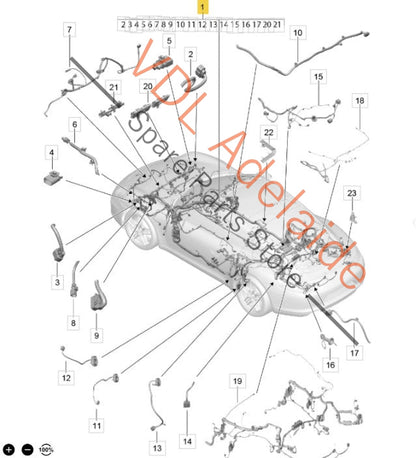 99161290100    Porsche 911 991.1 Main Vehicle Body Wiring Loom Harness (suit Manual, RHD, Burmester)