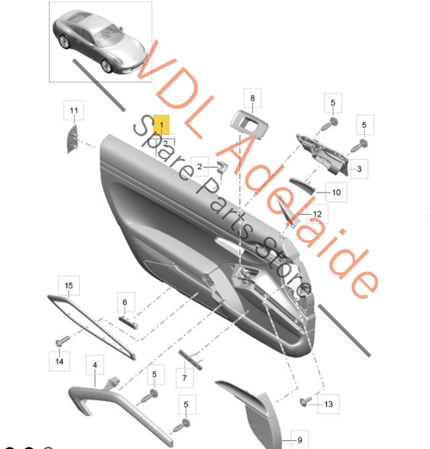 99155520346DSP 991555533012W0 99155520446DSP  Porsche 911 991 Leather / Alcantara Door Trim Set Burmester