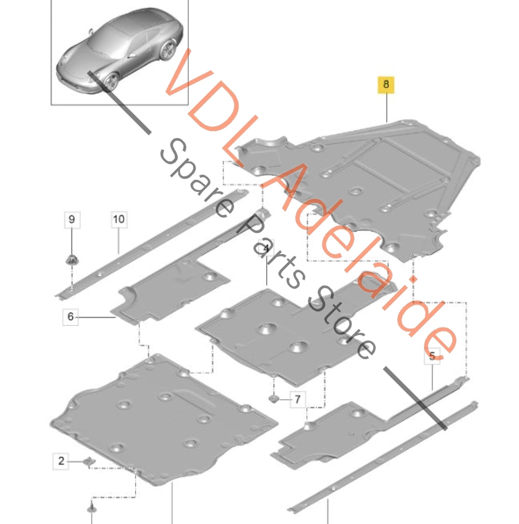 99150460900    Porsche 911 991 Rear Underbody Splash Shield Protection 99150460900