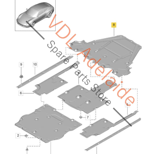 99150460900    Porsche 911 991 Rear Underbody Splash Shield Protection 99150460900