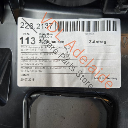 991552203922W0 991552202912W0   Porsche 911 991 Alcantara Lower Dashboard Set Glovebox for RHD 99155220392 2W0 99155220291 2W0