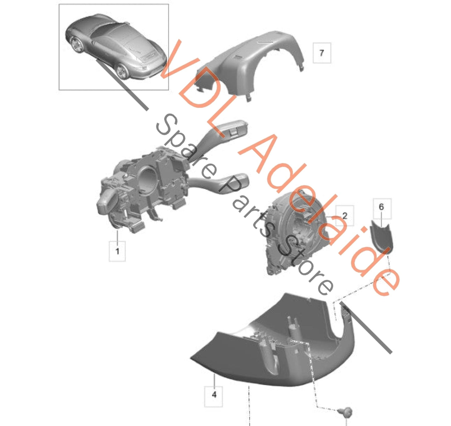 95865256804 97061305352 970613000000 7PP953568BD Porsche 911 991 Steering Squib Column Combination Switch for Wipers Indicators Cruise 97061305352 1E0 95865256804