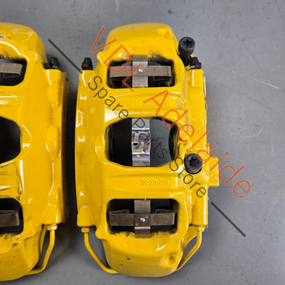 99135142534 99135142634 99135142531 99135142631 Porsche 911 Carbon Ceramic PCCB Front Brake Caliper Set 99135142534 99135142634
