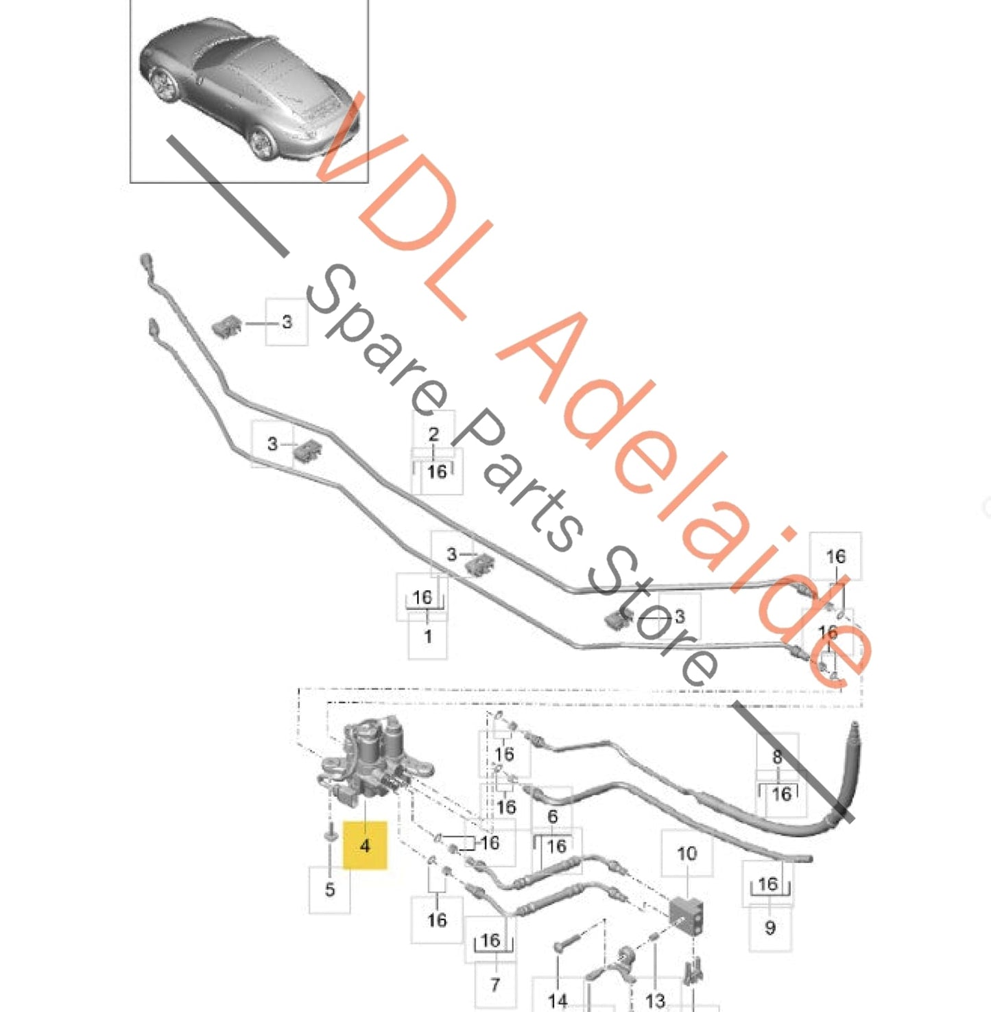 99135907704 99135907702   Porsche 911 PDCC Valve Block Chassis Control Rear 99135907704 13xxxkm
