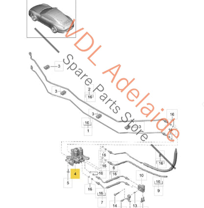 99135907704 99135907702   Porsche 911 PDCC Valve Block Chassis Control Rear 99135907704 13xxxkm