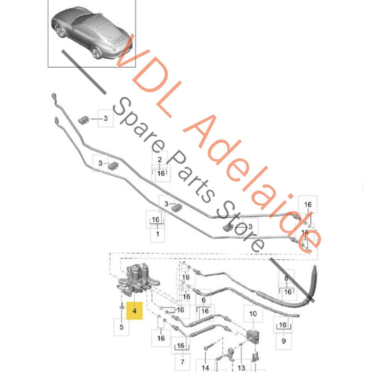 99135907704 99135907702   Porsche 911 PDCC Valve Block Chassis Control Rear 99135907704 13xxxkm