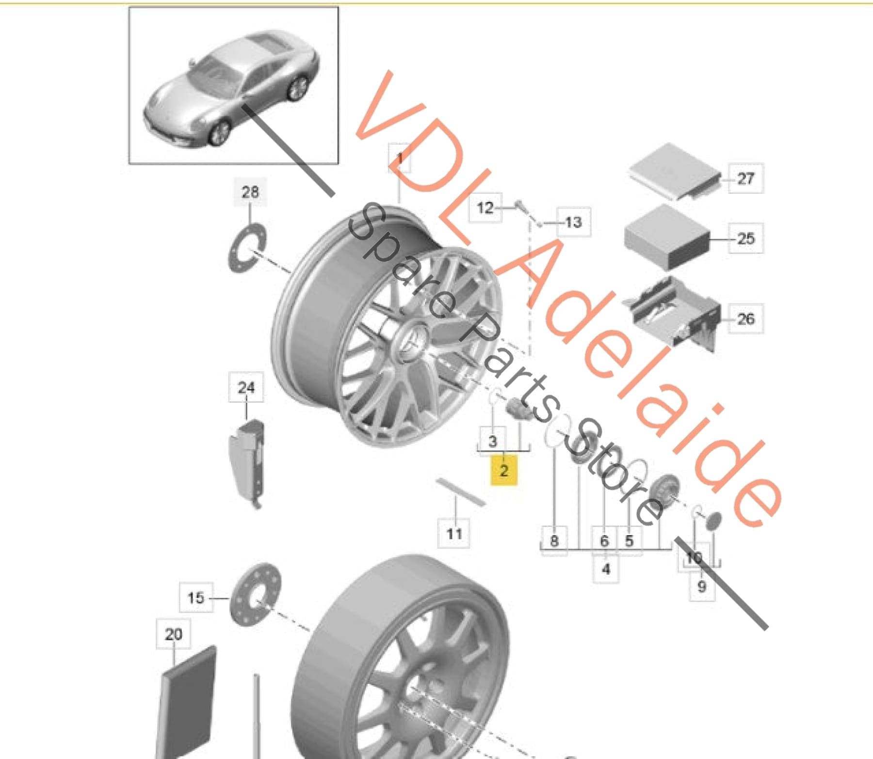 99134125102    Porsche 911 Centrelock Locking Mechanism 99134125102