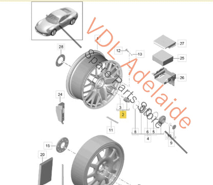 99134125102    Porsche 911 Centrelock Locking Mechanism 99134125102