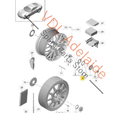 99136108190    Porsche 911 Centrelock Centre Center Lock Wheel Bolt Nut 99136108190