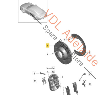 99135203100 99735203100 99135203101 99735203101 Porsche 911 Rear Left Carbon Ceramic Disc Brake Rotor 99135203100 99735203100